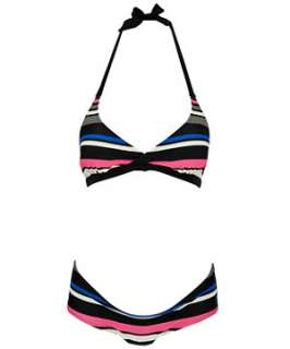 Black Pattern (Black) Mamalicious Drude Stripe Bikini  247592209 