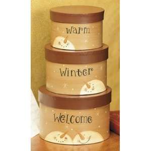 Warm Winter Welcome Stacking Boxes   Party Decorations & Room Decor