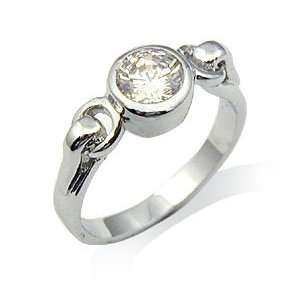  Solitaire Bezel Setting CZ Ring: Jewelry