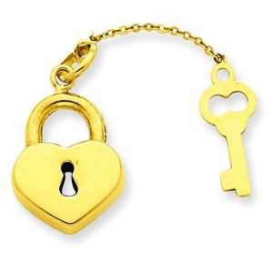  14k Heart With Key Charm Shop4Silver Jewelry