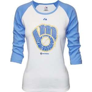 Milwaukee Brewers Key Play Retro Logo Womens T Shirt  