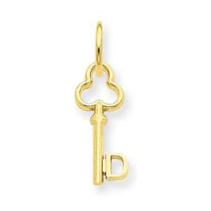  14k Gold D Key Charm Jewelry