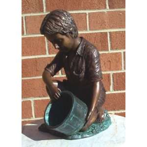 Metropolitan Galleries SRB45954 Sitting Boy with Bucket   Bronze 