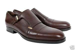 NEW GUCCI BROWN LEATHER SHOES w/ BUCKLES 11  