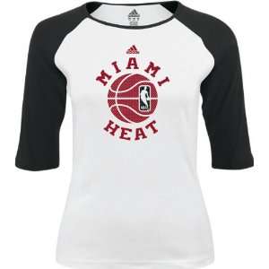  Miami Heat Womens adidas Off Season 3/4 Sleeve Raglan Tee 