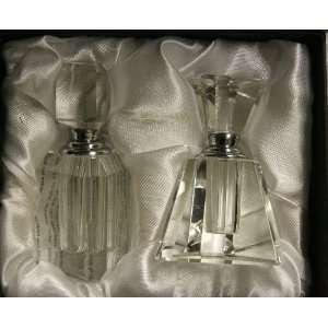  Oleg Cassini #126360 Crystal Perfume Bottle Set / 2 