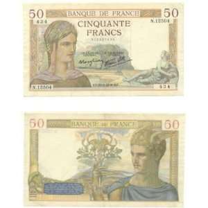  France 1940 50 Francs, Pick 85b 