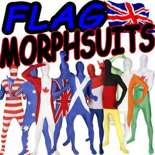 ORIGINAL COUNTRY FLAG MORPHSUIT MORPHSUITS MORPH SUIT FANCY DRESS 