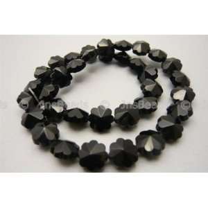   10mm Faceted Flower Beads 16, Black Obsidian Arts, Crafts & Sewing