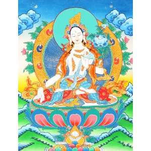  Sapta Lochani Tara (Goddess White Tara)   Tibetan Thangka 