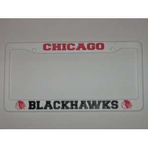  CHICAGO BLACKHAWKS Team Logo PLASTIC LICENSE PLATE FRAME 