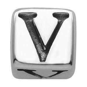 Persona Sterling Silver Sterling Silver Initial V Charm fits Pandora 