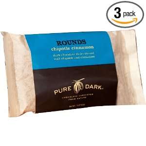 PURE DARK Rounds Pure Chocolate, Chipotle Cinnamon, 3 Ounce (Pack of 3 