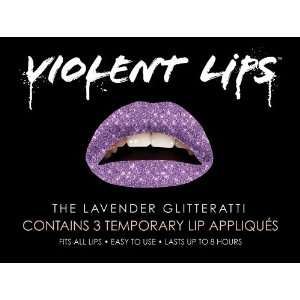 Violent Lips   The Lavender Glitteratti   Set of 3 Temporary Lip 