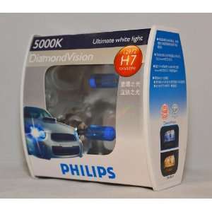 Philips H7 Diamond Vision 5000K Ultimate White 12V 60/55W Light Bulbs 