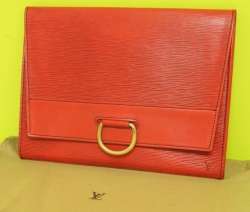 LOUIS VUITTON epi RED Document Case Handbag LV w/ Dust bag Authentic 