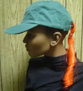 Ball Cap Hair Hat with RED Pony Tail attached NEW $4.99  