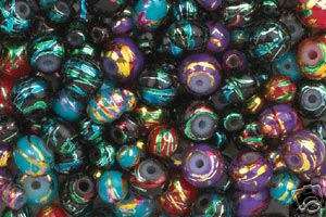 Huge Lot of 600 Mixed Fancy Metallic Strand Glass Beads  
