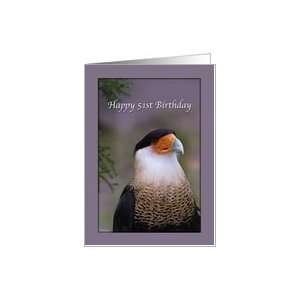    51st Birthday Card with Crested Caracara Card Toys & Games