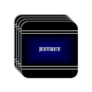   Name Gift   JEFFREY Set of 4 Mini Mousepad Coasters (black design