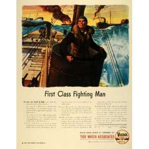  1943 Ad Tide Water Associated Oil Veedol Motor Oil Marines 
