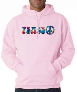 Colorful Peace Symbol 50/50 Pullover Hoodie  