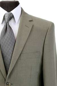 Paolo Giardini Mens Suit Poly Solid Khaki 2 Button 2 Vent Jacket Flat 
