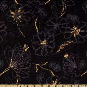   Velvet Flower Sparkle Black Fabric By The Yard Arts, Crafts & Sewing