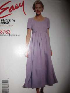 Vintage McCalls Pattern 8763 Misses Pullover Dress  
