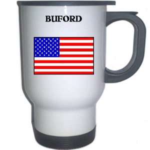  US Flag   Buford, Georgia (GA) White Stainless Steel Mug 