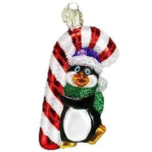 Personalized Candy Cane Penguin Christmas Ornament