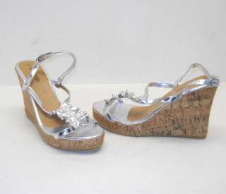 New Edition Womens Wedge Sandal Silver Size 10 Used!  