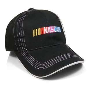 NASCAR White Stripe Baseball Hat, Official Licensed