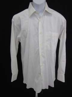 IKE BEHAR Mens White Collared Button Up Shirt Sz 16 35  