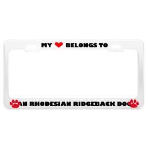  An Rhodesian Ridgeback Dog Pet White Metal License Plate 