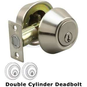   hardware   double cylinder deadbolt in satin nickel