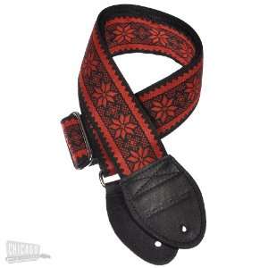  Souldier Guitar Strap   Red & Black Poinsettia: Musical 