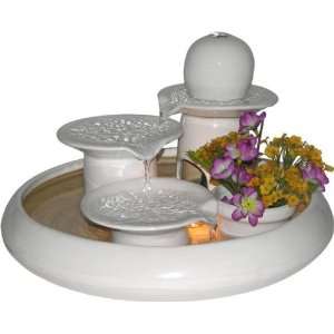   Fountains ~ White Ceramic Tabletop Water Fountain