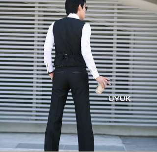 2011 Korean Mens Design Slim fit Vest Black M L XL  