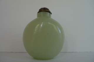 CHINESE ANTIQUE WHITE JADE LARGE SNUFF BOTTLE~AMETHYST TOP~OLD NO 