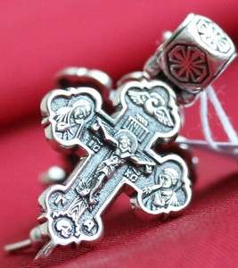   ORTHODOX ICON CROSS, SILVER 925. OPEN WORK CHRISTIAN JEWELRY ONLINE