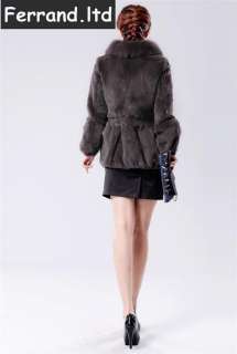   Rabbit Fur Coat/Jacket/Vest with Fox Collar Women Series CT01  
