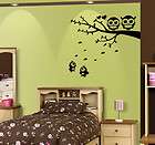 Nursery Wall Decal   Rounded Leaf Tree with Owl  