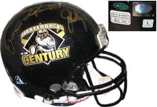 QBs of the Century Signed F/S Football Helmet Unitas, Marino, Montana 