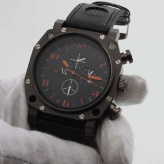 Best Sales Mens Sport Quartz Movement Wrist Watch with Black PU 