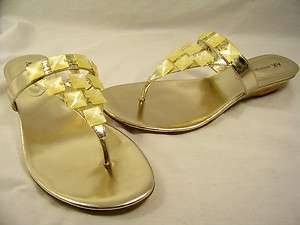 ANNE KLEIN Zanetto Light Gold 7.5 Sandals Womens Shoes  