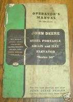 John Deere 50 Grain Hay Elevator Operators Manual jd  