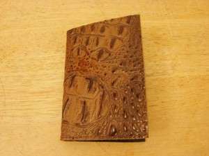 New Leather Passport Cover In A Brown Gator Print  