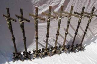 Ornate Altar Cross & Candlesticks + Wrought Iron +  