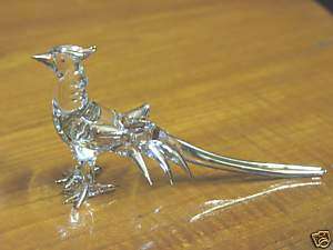 Blown Glass Animal Figurine Miniature Golden Pheasant  